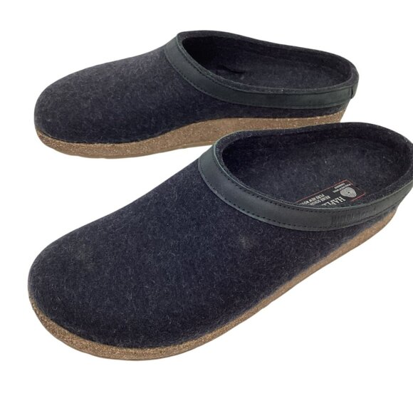 Haflinger Grizzly Torben Pure Wool Mens 44 Slip On Clogs Cork Rubber - Picture 1 of 10